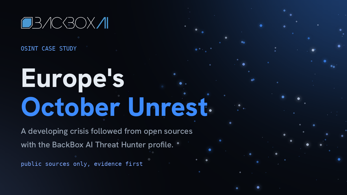 OSINT on a Developing Crisis: How BackBox AI Followed Europe's October Unrest