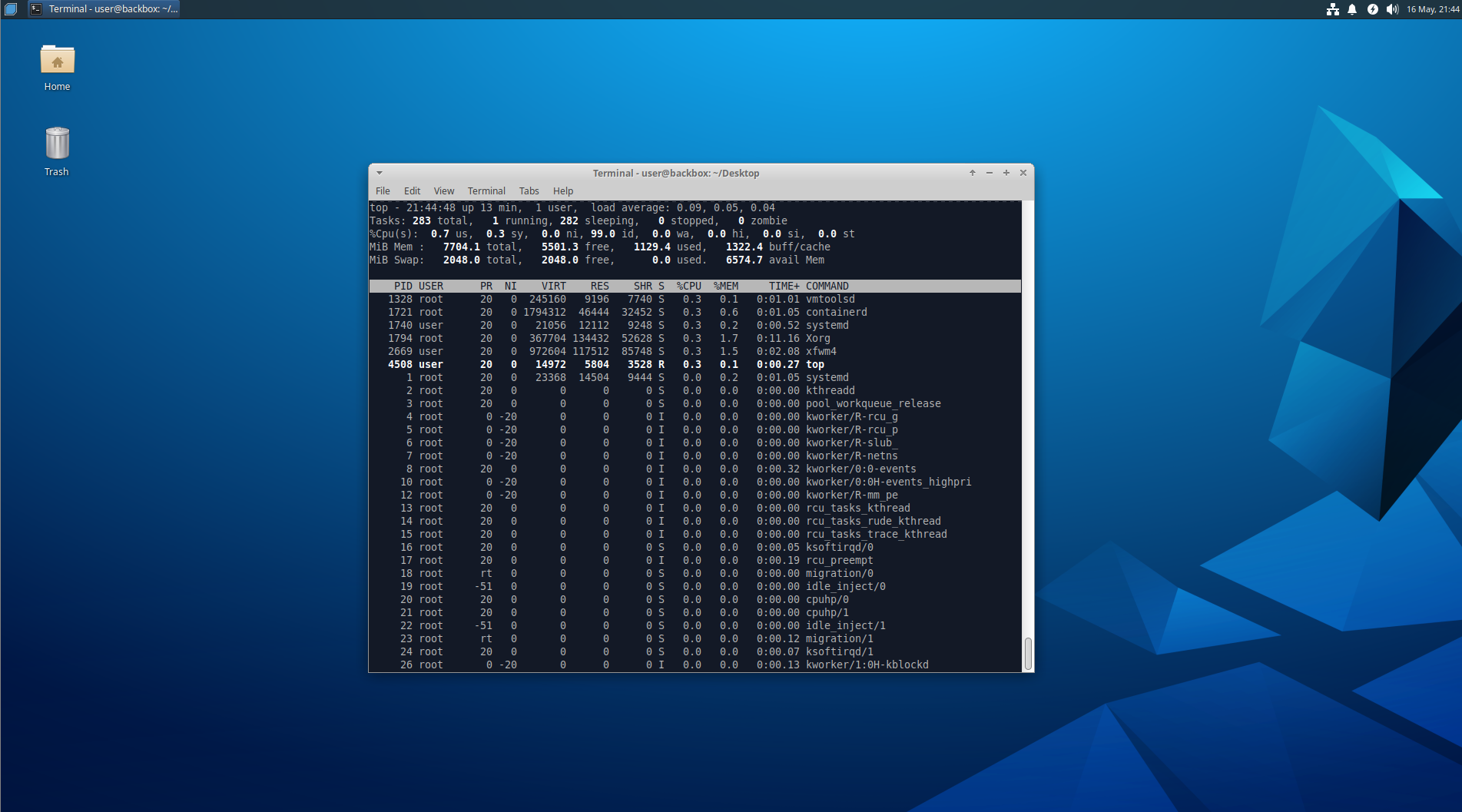 BackBox Linux terminal session
